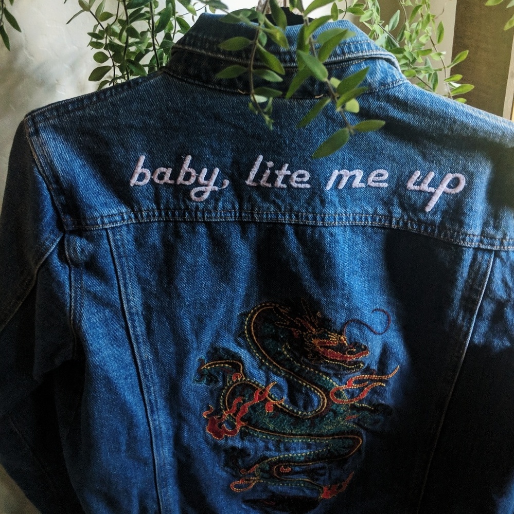 1970s inspired honeybum jean jacket